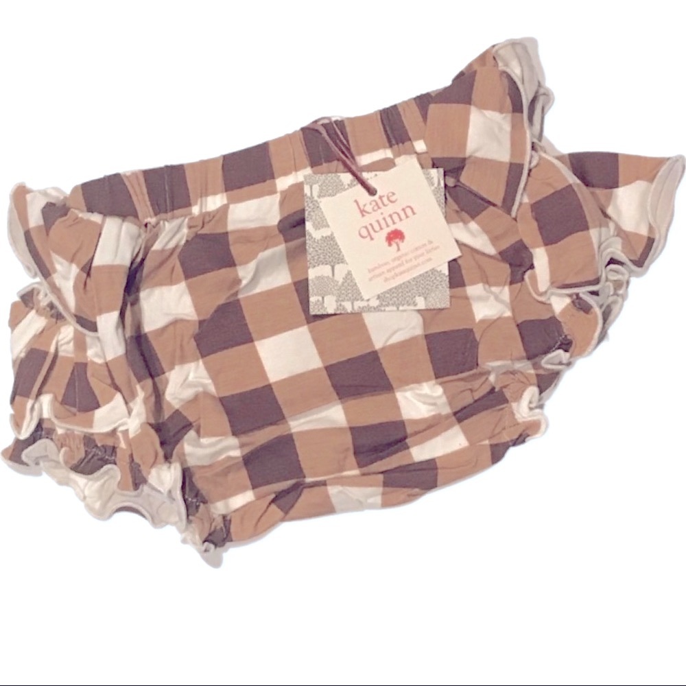 Kate Quinn | Bamboo Double Ruffle Bloomer | Chestnut Gingham | 12-18M
